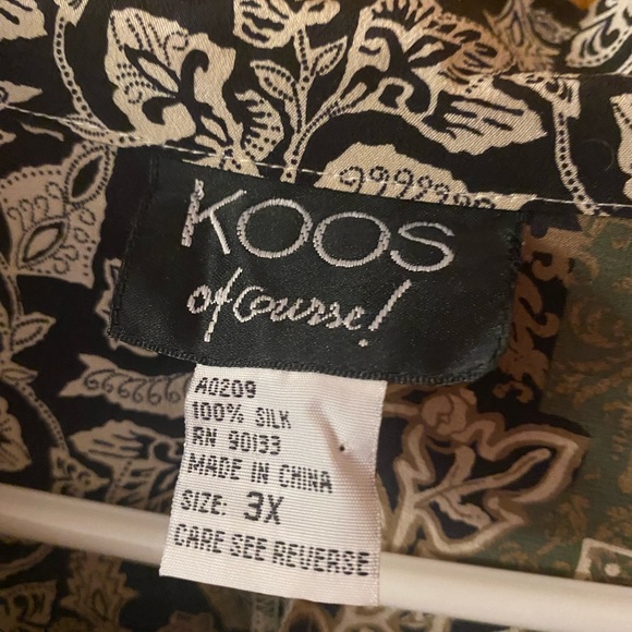 Koos of Course 100% Silk Buttons Down Vintage Blouse - Picture 2 of 6